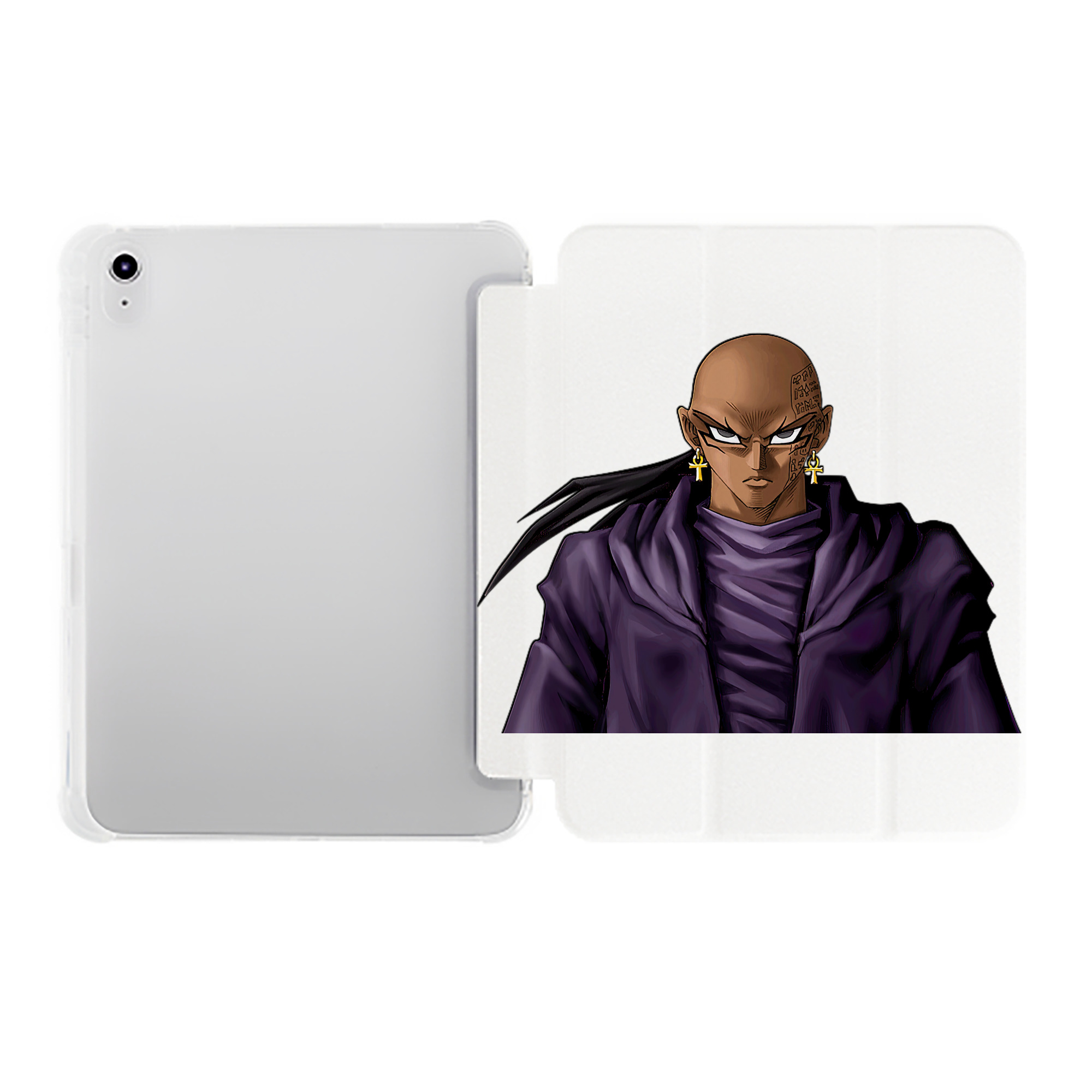 （画像用） 遊☆戯☆王 Yu-Gi-Oh! IPad ケース ペン収納付き 三つ折りスタンド PUレザー×シリコン 対応機種9.5/10.5/10.9インチ
